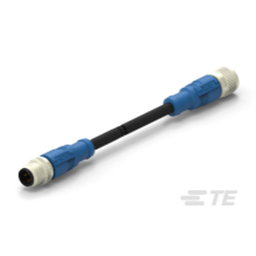 купить T4162123004-006 TE Connectivity M12 to M12 Cable Assembly Double-Ended Straight Male To Straight Female / 7000 mm PUR Cable, 4 wire / Shielded
