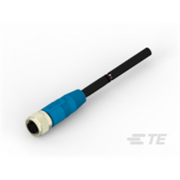 купить T4151310008-001 TE Connectivity M12  Cable Assembly Single Ended Female Straight / 500 mm PVC Cable, 8 wire / UNShielded