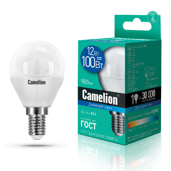 купить Лампа светодиодная LED12-G45/865/E14 12Вт 220В Camelion 13697