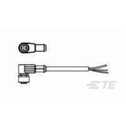 купить 1-2273089-1 TE Connectivity M12 Cable Assembly Single-Ended Female Right Angle / 1500 mm PVC Cable, 5 wire / Unshielded
