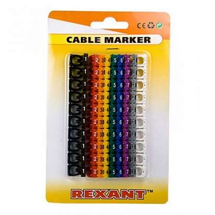 купить Маркер кабельный 0-9 комплект в блистере от 4 до 6мм (уп.100шт) Rexant 12-6062