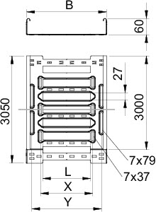 купить Лоток листовой перфорированный 500х60 L3050 сталь 1мм MKSM 650 FT OBO 6059029