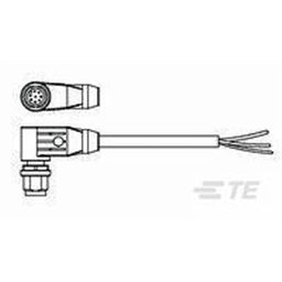 купить 2273102-1 TE Connectivity M12 Cable Assembly Single-Ended Male Right Angle / 1500 mm PUR Cable, 8 wire / Shielded