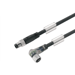 купить 1906450500 Weidmueller Sensor-actuator Cable (assembled) / Sensor-actuator Cable (assembled), Connecting line, M8 / M8, No. of poles: 4, Cable length: 5 m, pin, straight - socket, 90°