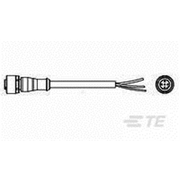 купить 1-2273035-2 TE Connectivity M12 Cable Assembly Single-Ended Female Straight / 3000 mm PVC Cable, 5 wire / Unshielded