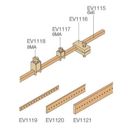 купить Крепление каб. d0.5-16кв.мм на шину EV1115 (уп.100шт) ABB EV1117