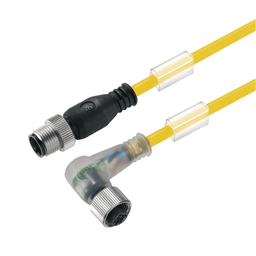 купить 1093060500 Weidmueller Sensor-actuator Cable (assembled) / Sensor-actuator Cable (assembled), Connecting line, M12 / M12, No. of poles: 4, Cable length: 5 m, pin, straight - socket, 90°