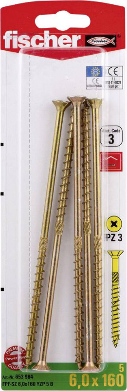 купить Fischer  653984 Senkkopfschrauben 6 mm 160 mm Kreu