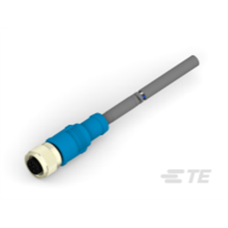 купить T4161320004-005 TE Connectivity M12  Cable Assembly Single Ended Female Straight / 5000 mm PUR Cable, 4 wire / Shielded