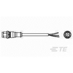 купить 2273022-1 TE Connectivity M12 Cable Assembly Single-Ended Male Straight / 1500 mm PUR Cable, 3 wire / Unshielded