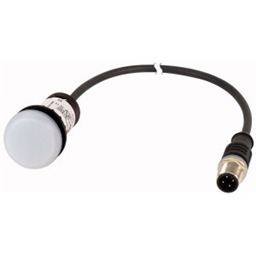 купить 185132 Eaton Indicator light, classic, flat, white, 24 V AC/DC, cable (black) with m8 plug, 4 pole, 0.5 m