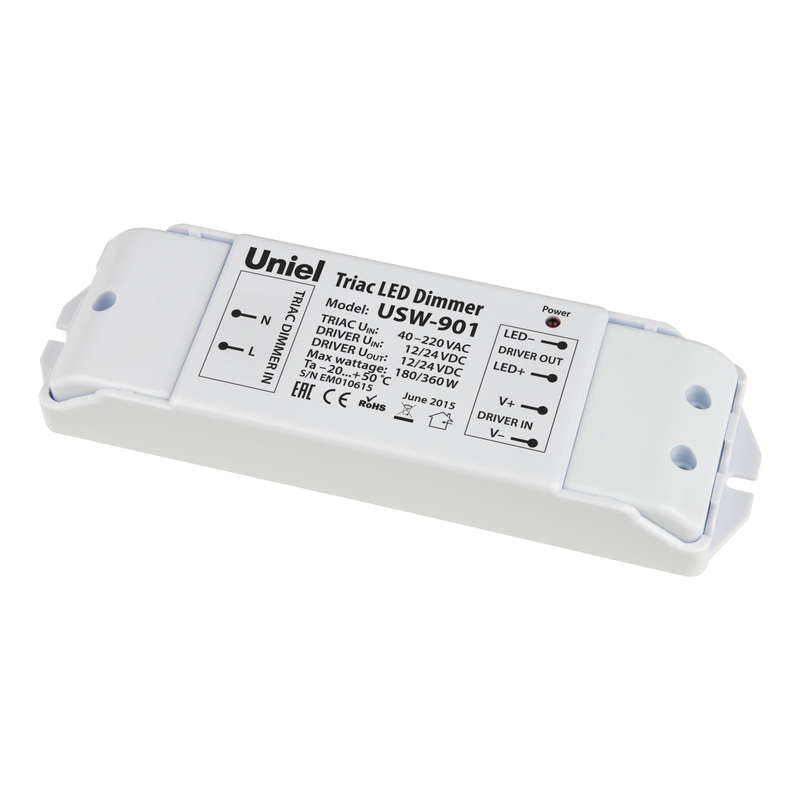 купить Диммер-преобразователь USW-901 универсальный для управления светодиодными лентами 12/24В Uniel 11112