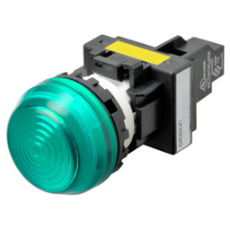 купить M22N-BG-TGA-GE Omron Indicator (Cylindrical 22-dia.), Cylindrical type (22/25 mm dia.), Plastic semi-spherical, Lighted, LED, Green, 200 VAC, Screw terminal (M3.5), IP66