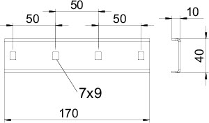 купить Соединитель продольный + болты 170х52 SLV 52 VA 4571 OBO 7103564