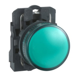 купить XB5AVM3 Schneider Electric Зелёный полный фонарь O22 с прозрачным линзом со встроенным светодиодом 230...240V