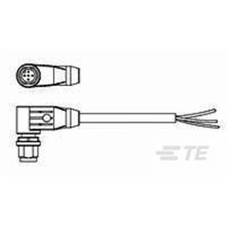 купить 1-2273096-2 TE Connectivity M12 Cable Assembly Single-Ended Male Right Angle / 3000 mm PUR Cable, 3 wire / Shielded