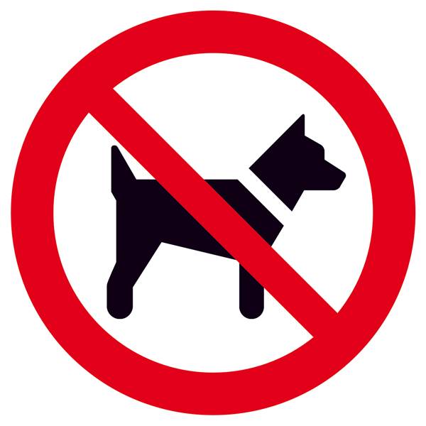 купить Verbotsschild Mitfuehren von Hunden (Tieren) verbot