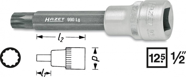 купить Hazet  990LG-9 Innen-Vielzahn (XZN) Steckschluessel