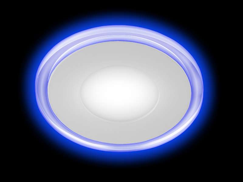 купить Светильник светодиодный 3-6 BL 6Вт 220В 4000К круглый с синей подсветкой Эра Б0017492
