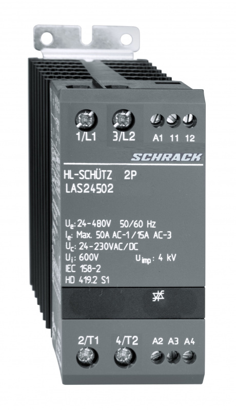 купить LAS24502 Schrack Technik Halbleiterschütz 2x1-polig 50A/24-480VAC, 24-230VAC/DC