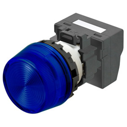 купить M22N-BP-TAA-AB-P Omron Indicator (Cylindrical 22-dia.), Cylindrical type (22/25 mm dia.), Plastic projected, Lighted, LED, Blue, 12 VAC/VDC, Push-In Plus Terminal Block, IP66