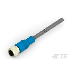 купить T4161320003-001 TE Connectivity M12  Cable Assembly Single Ended Female Straight / 500 mm PUR Cable, 3 wire / Shielded