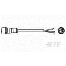 купить 1-2273023-4 TE Connectivity M12 Cable Assembly Single-Ended Female Straight / 10000 mm PVC Cable, 3 wire / Unshielded