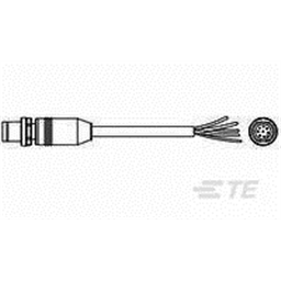 купить 2273040-2 TE Connectivity M12 Cable Assembly Single-Ended Male Straight / 3000 mm PUR Cable, 8 wire / Unshielded