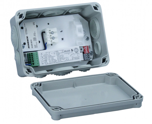 купить NLMU05BOX Schrack Technik Box IP65 mit Montageplatte und MU05 für Leuchten 4 bis 200VA
