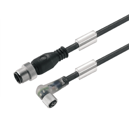 купить 9457761000 Weidmueller Sensor-actuator Cable (assembled) / Sensor-actuator Cable (assembled), Connecting line, M12 / M8, No. of poles: 3, Cable length: 10 m, pin, straight - socket, 90°