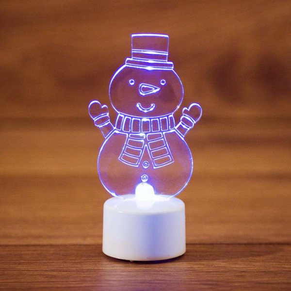 купить Фигура светодиодная "Снеговик с шарфом 2D" на подставке RGB Neon-Night 501-053