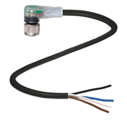 купить V1-W-E8-BK5M-PUR-U Pepperl Fuchs Cable socket, M12, LED, 4-pin, PUR cable