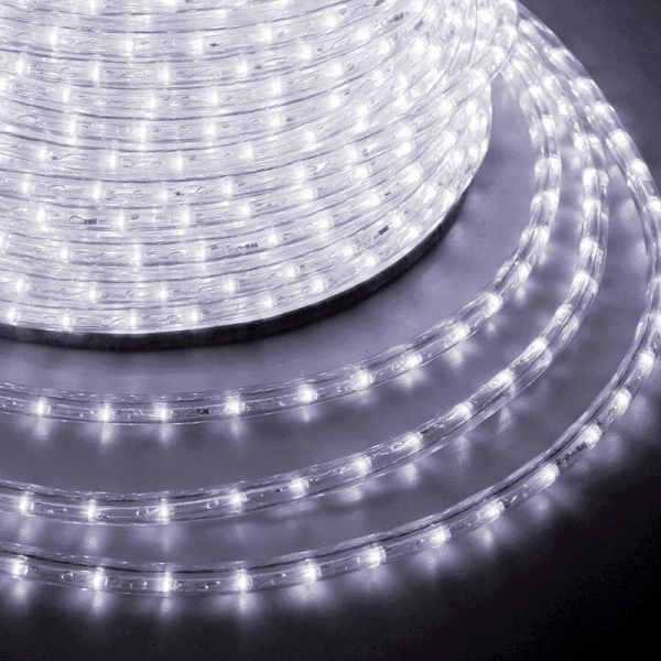 купить Шнур светодиодный Дюралайт фиксинг круглый 24LED/м Эконом бел. (уп.100м) Neon-Night 121-325-4