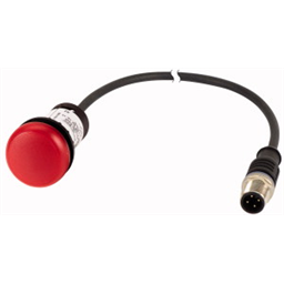 купить 185121 Eaton Indicator light, classic, flat, red, 24 V AC/DC, cable (black) with m12a plug, 4 pole, 0.2 m