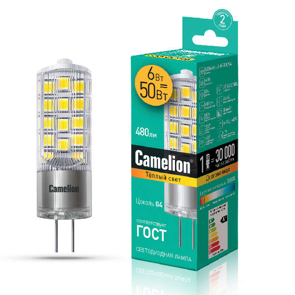 купить Лампа светодиодная LED6-G9-NF/830/G9 6Вт 220В Camelion 13706
