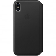 купить Чехол Apple Leather Folio для iPhone XS Max, кожаный, черный, MRX22ZM/A