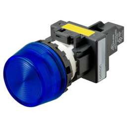 купить M22N-BP-TAA-AD Omron Indicator (Cylindrical 22-dia.), Cylindrical type (22/25 mm dia.), Plastic projected, Lighted, LED, Blue, 100 VAC, Screw terminal (M3.5), IP66