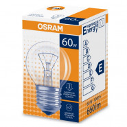 купить Лампа накаливания 60W 230V E27 10X5X1 NCE  OSRAM шарик прозрачный