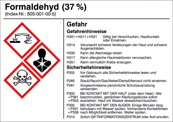 купить Gefahrstoffetikett G010 Formaldehyd  Folie selbstk