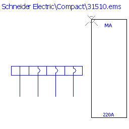 купить 31510 Schneider Electric trip unit - MA  220 A / 4 poles 3d / NS250