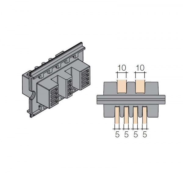 купить Держатель шины медной L=75мм (уп.24шт) ABB 1STQ007427A0000