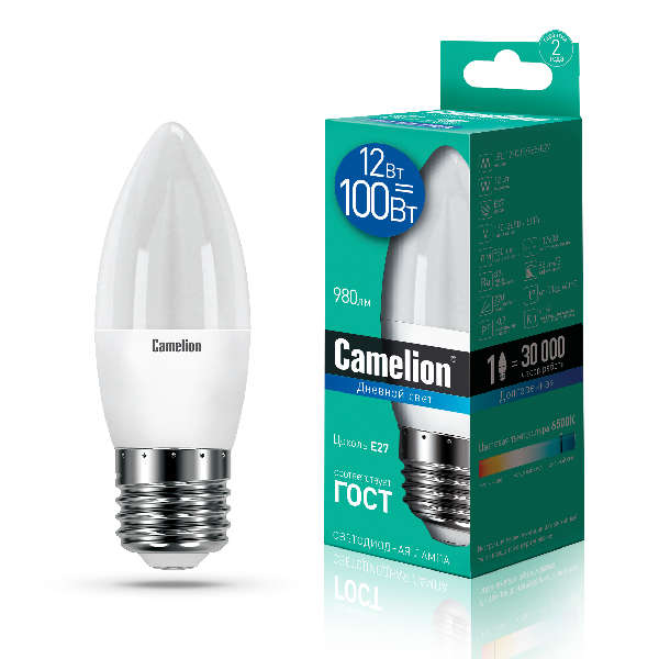 купить Лампа светодиодная LED12-C35/865/E27 12Вт 220В Camelion 13692