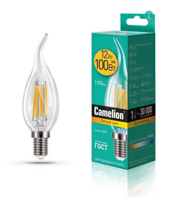 купить Лампа светодиодная LED12-CW35-FL/830/E14 12Вт 220В Camelion 13710