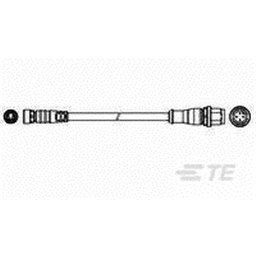 купить 1-2273112-5 TE Connectivity M12 to M12 Cable Assembly Double-Ended Male Straight To Straight Female / 2000 mm PVC Cable, 3 wire / Unshielded