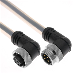 купить MINCWF-4MFPX-2M-R-B-A50 Mencom Silicone Tube Covered Continuous Flex TPE Cable - 18 AWG - 300 V - 5.5A / 4 Poles Male with Male Thread to Female Extension Right Angle Plug 6.6 ft