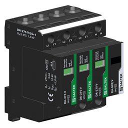 купить 8595090000000 Saltek three-phase surge protection connected in the 3+1 mode for TN and TT systems, installation close to protected equipment / 63 A, pluggable modules / T3 (CSN EN 61643-11 ed.2)