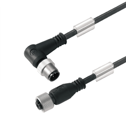 купить 9456501000 Weidmueller Sensor-actuator Cable (assembled) / Sensor-actuator Cable (assembled), Connecting line, M12 / M12, No. of poles: 5, Cable length: 10 m, pin, angled - bush straight