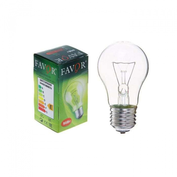 купить Лампа накаливания Б 230-95 95Вт E27 230В инд. ал. (100) Favor 5101503