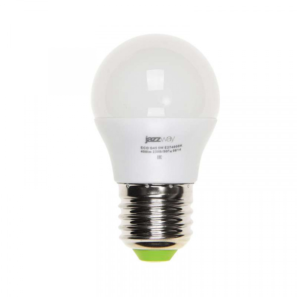 купить Лампа светодиодная PLED-ECO-G45 5Вт шар 4000К белый E27 400лм 220-240В JazzWay 1036988A