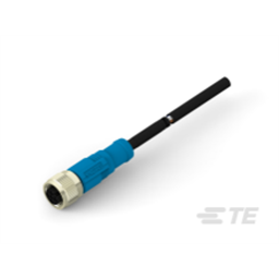 купить T4151310002-002 TE Connectivity M12  Cable Assembly Single Ended Female Straight / 1000 mm PVC Cable, 2 wire / UNShielded